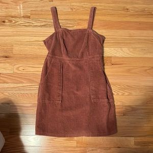 Brownish-red corduroy dress